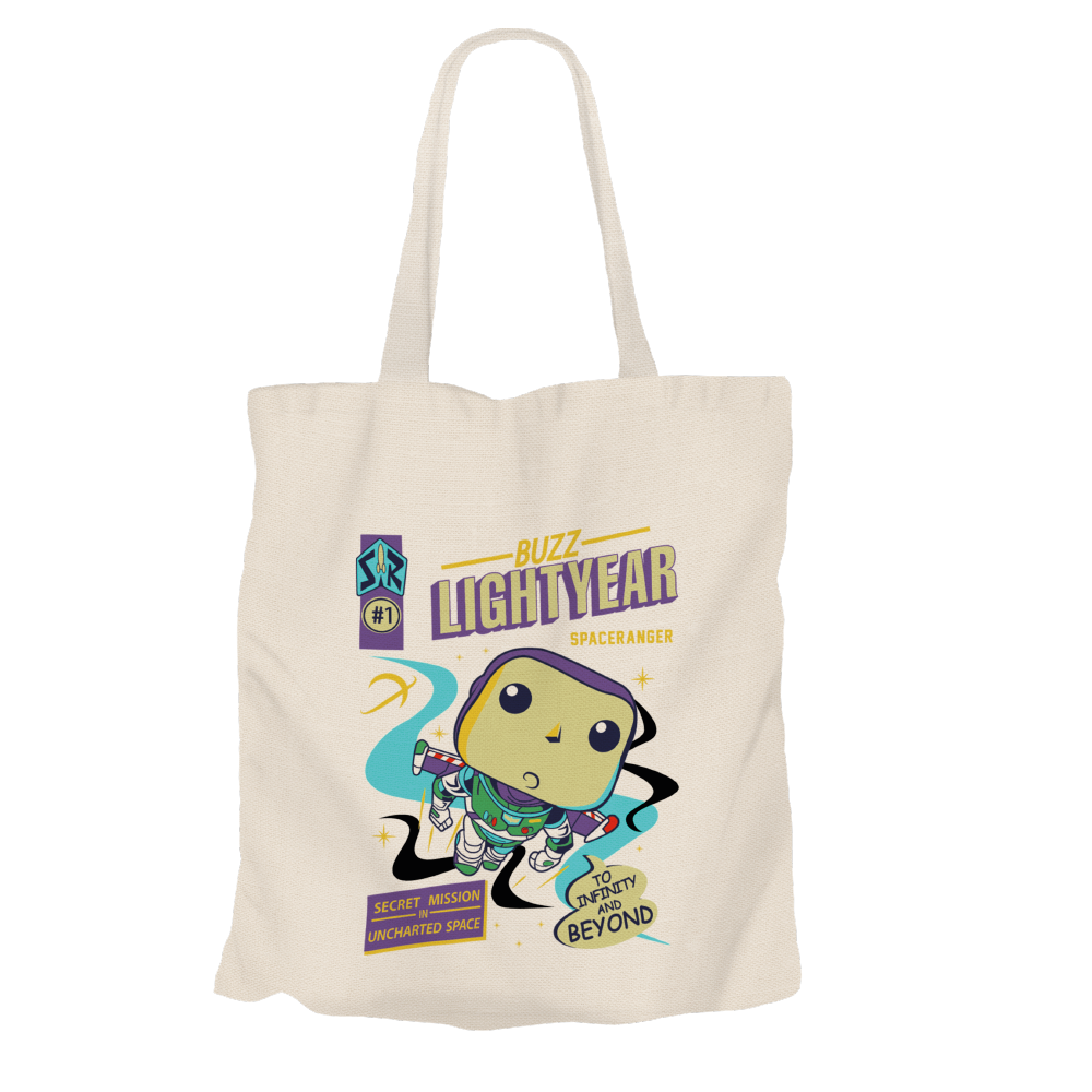 Buzz Lightyear Beige Tote Bags by Funko | Milktee Custom