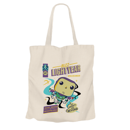 Buzz Lightyear Beige Tote Bags by Funko | Milktee Custom