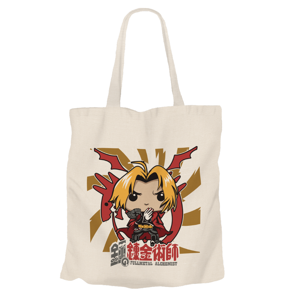 Edward Elric Beige Tote Bags by Funko | Milktee Custom