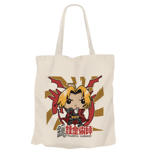 Edward Elric Beige Tote Bags by Funko | Milktee Custom