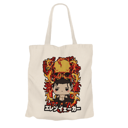 Eren Yeager Beige Tote Bags by Funko | Milktee Custom