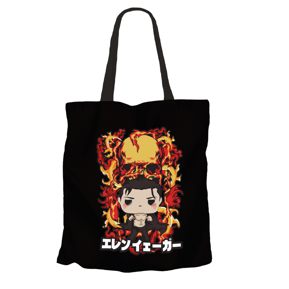 Eren Yeager Black Tote Bags by Funko | Milktee Custom