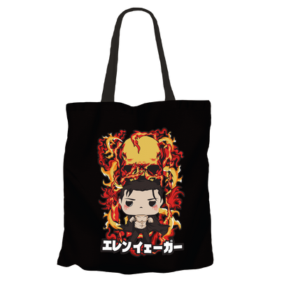 Eren Yeager Black Tote Bags by Funko | Milktee Custom