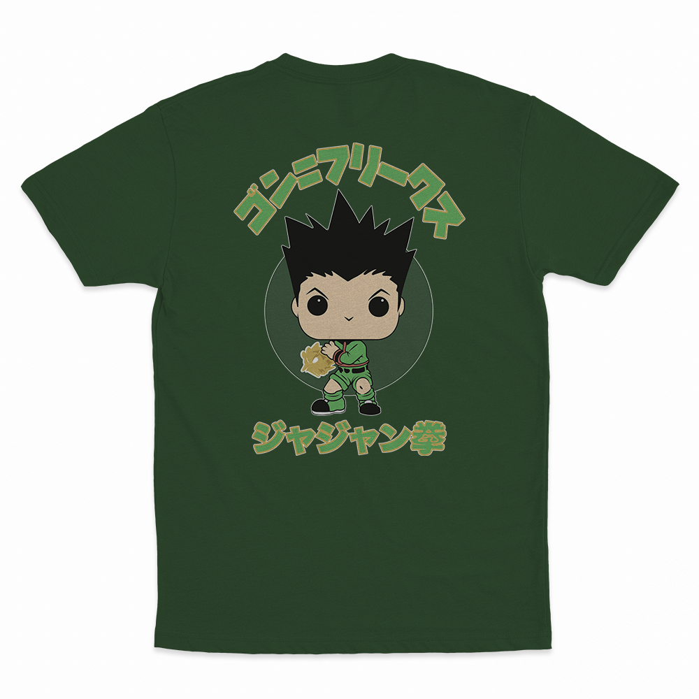 Gon Freecss - 100% Cotton Round Neck T-Shirt Bottle Green XS Short Sleeve T-Shirts by Funko | Milktee Custom