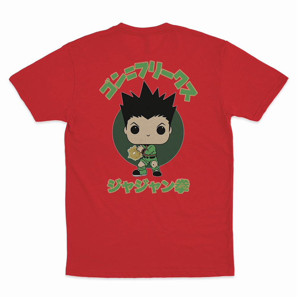 Gon Freecss - 100% Cotton Round Neck T-Shirt Red XS Short Sleeve T-Shirts by Funko | Milktee Custom