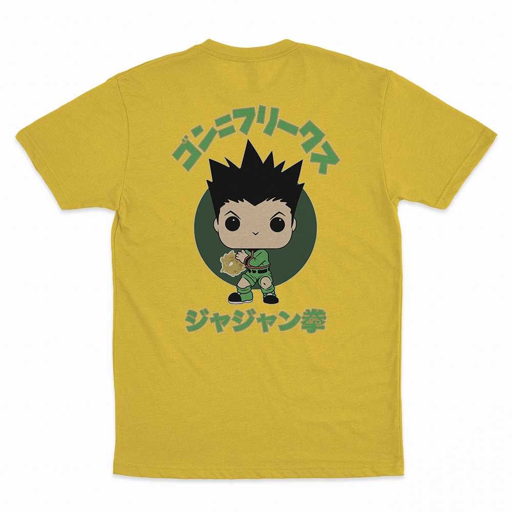 Gon Freecss - 100% Cotton Round Neck T-Shirt Yellow XS Short Sleeve T-Shirts by Funko | Milktee Custom