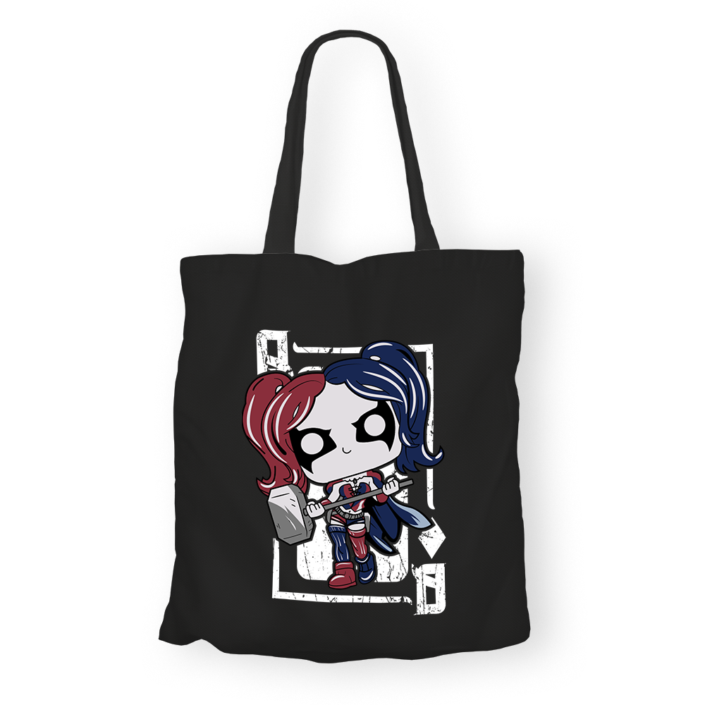 Harley Quinn Black Tote Bags by Funko | Milktee Custom