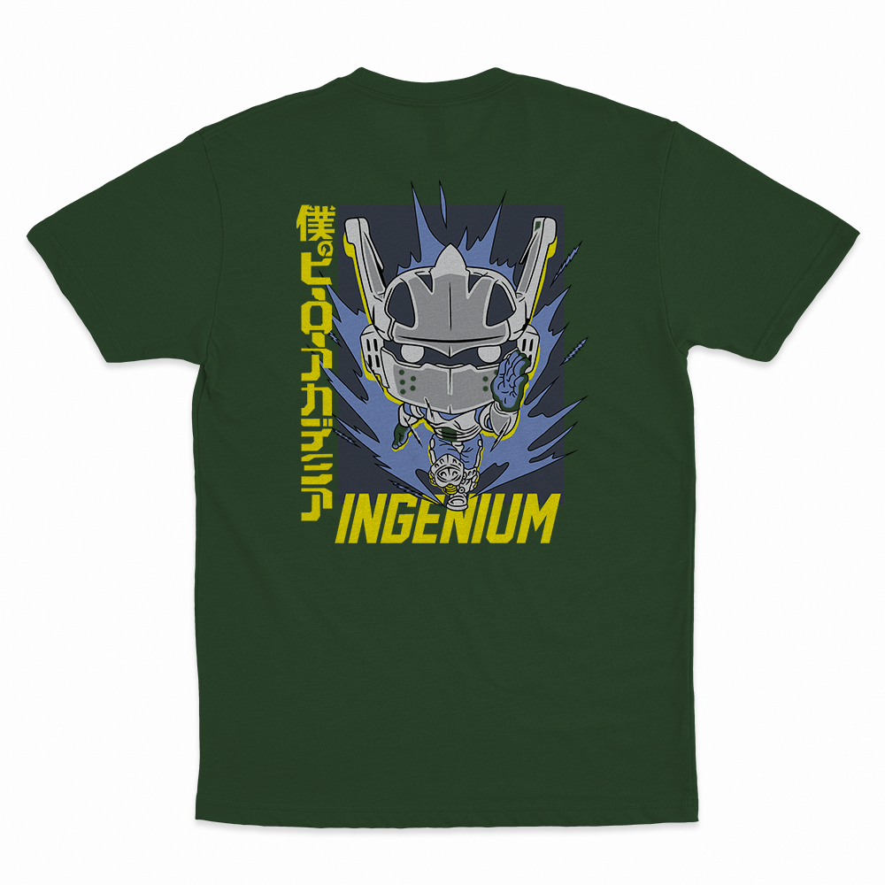 Ingenium - 100% Cotton Round Neck T-Shirt Bottle Green XS Short Sleeve T-Shirts by Funko | Milktee Custom