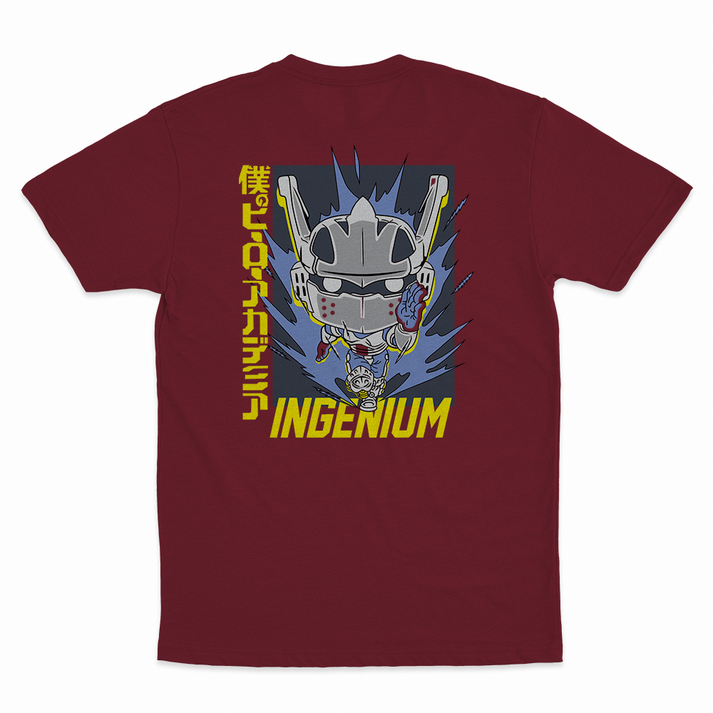 Ingenium - 100% Cotton Round Neck T-Shirt Burgundy XS Short Sleeve T-Shirts by Funko | Milktee Custom