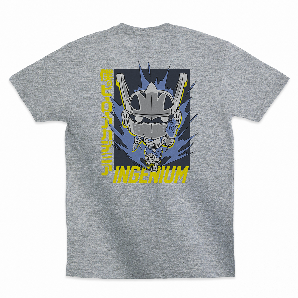 Ingenium - 100% Cotton Round Neck T-Shirt Grey Melange XS Short Sleeve T-Shirts by Funko | Milktee Custom