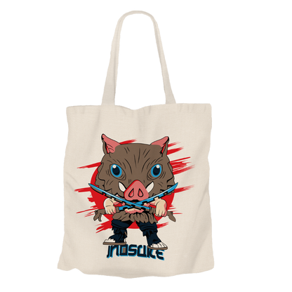 Inosuke Hashibira Beige Tote Bags by Funko | Milktee Custom