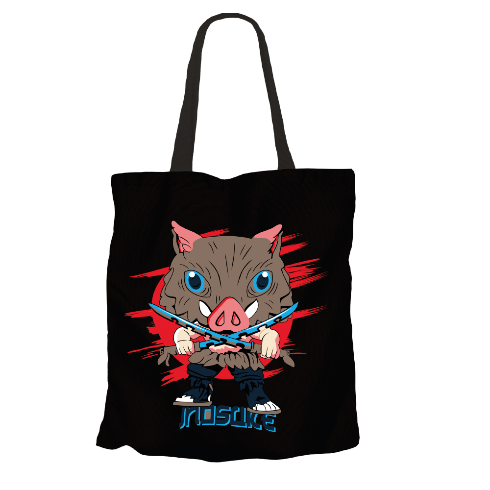 Inosuke Hashibira Black Tote Bags by Funko | Milktee Custom