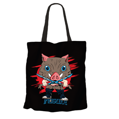 Inosuke Hashibira Black Tote Bags by Funko | Milktee Custom