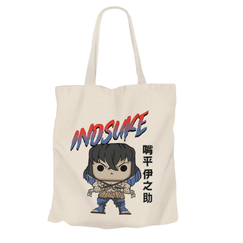 Inosuke Hashibira v2 Beige Tote Bags by Funko | Milktee Custom