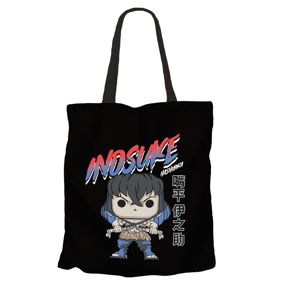 Inosuke Hashibira v2 Black Tote Bags by Funko | Milktee Custom