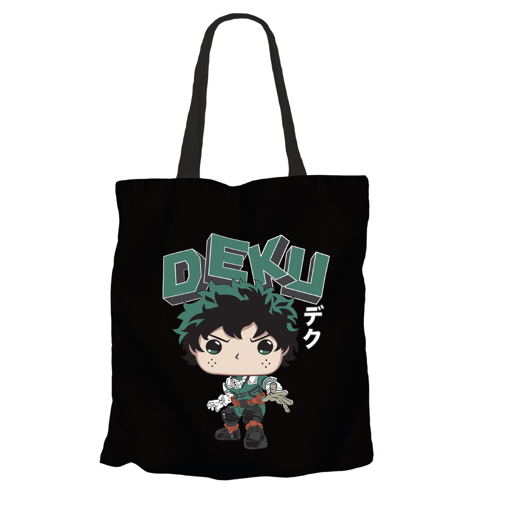 Izuku Midoriya (Deku) Black Tote Bags by Funko | Milktee Custom