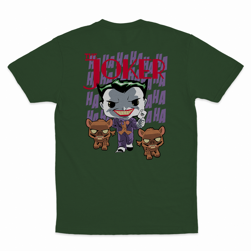 Joker - 100% Cotton Round Neck T-Shirt Bottle Green XS Short Sleeve T-Shirts by Funko | Milktee Custom