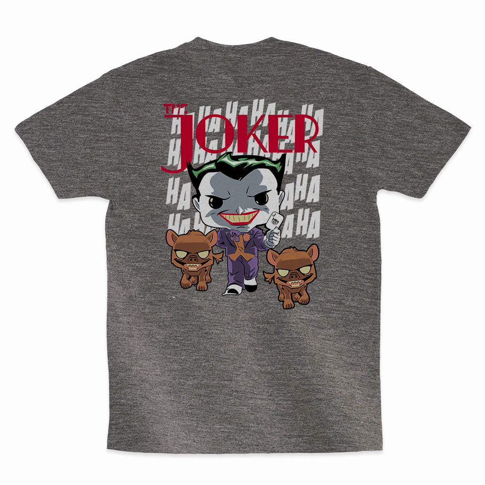 Joker - 100% Cotton Round Neck T-Shirt Dark Melange XS Short Sleeve T-Shirts by Funko | Milktee Custom