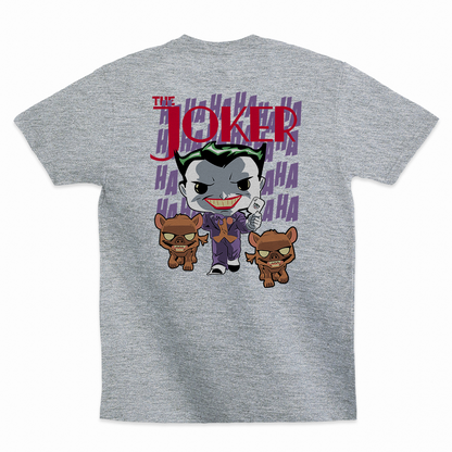 Joker - 100% Cotton Round Neck T-Shirt Grey Melange XS Short Sleeve T-Shirts by Funko | Milktee Custom