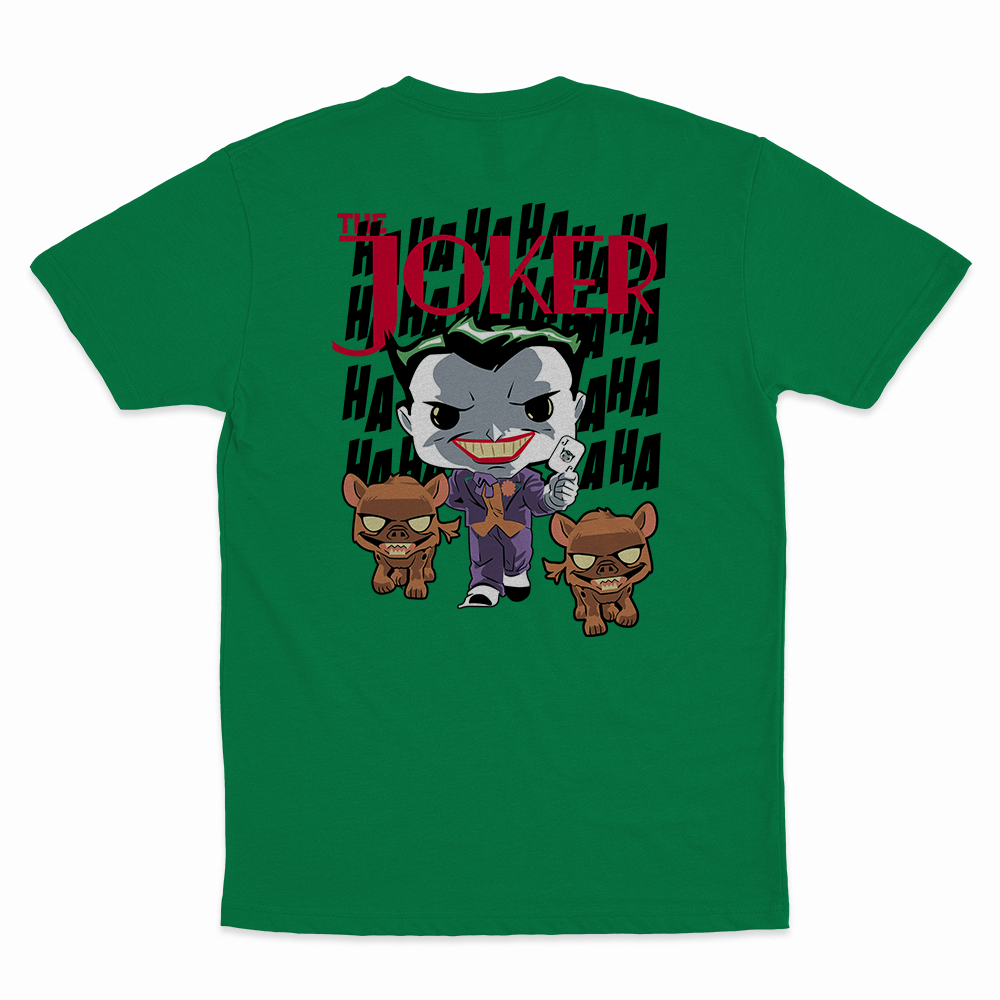 Joker - 100% Cotton Round Neck T-Shirt Kelly Green XS Short Sleeve T-Shirts by Funko | Milktee Custom