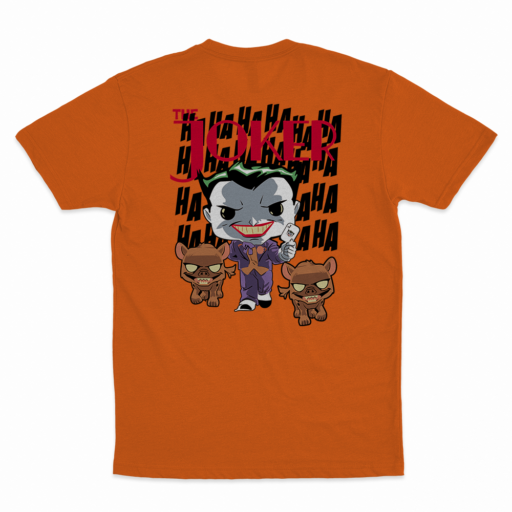 Joker - 100% Cotton Round Neck T-Shirt Orange XS Short Sleeve T-Shirts by Funko | Milktee Custom