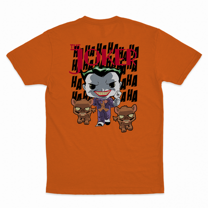 Joker - 100% Cotton Round Neck T-Shirt Orange XS Short Sleeve T-Shirts by Funko | Milktee Custom