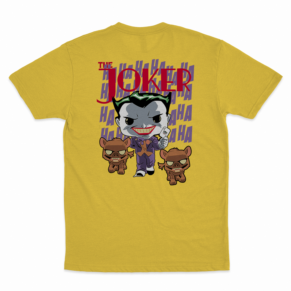 Joker - 100% Cotton Round Neck T-Shirt Yellow XS Short Sleeve T-Shirts by Funko | Milktee Custom