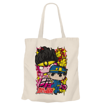 Kujo Jotaro & Dio Brando Beige Tote Bags by Funko | Milktee Custom