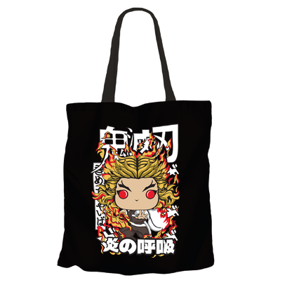 Kyojuro Rengoku Black Tote Bags by Funko | Milktee Custom