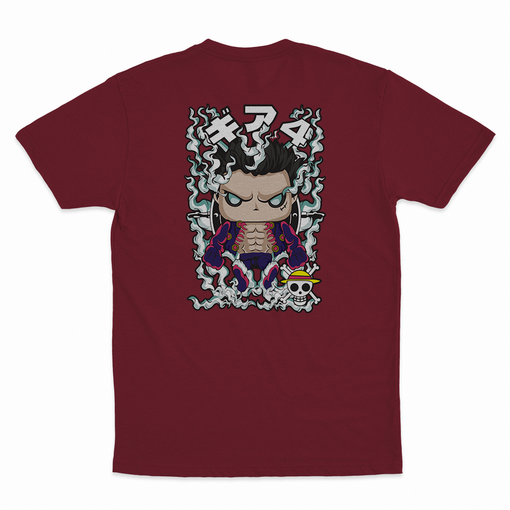 Monkey D. Luffy #2 - 100% Cotton Round Neck T-Shirt Burgundy XS Short Sleeve T-Shirts by Funko | Milktee Custom