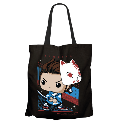 Tanjiro Kamado Black Tote Bags by Funko | Milktee Custom