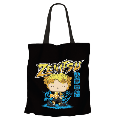 Zenitsu Agatsuma Black Tote Bags by Funko | Milktee Custom